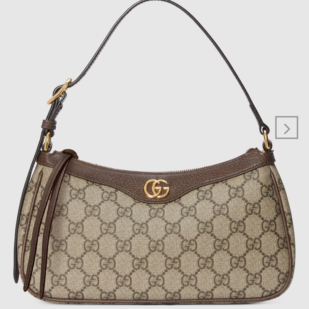 Gucci Tan and Brown GG Shoulder Bag